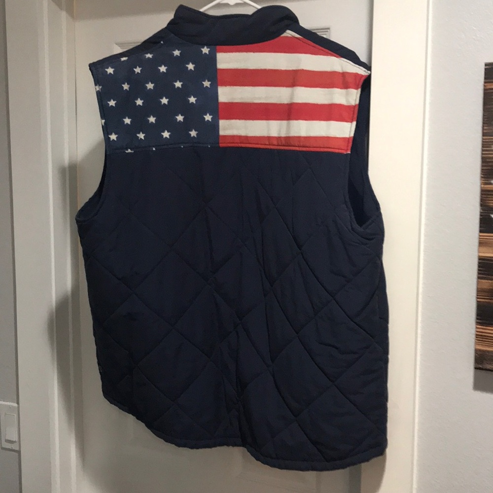 American Flag Quilted Fleece Lined Vest Chaps XL